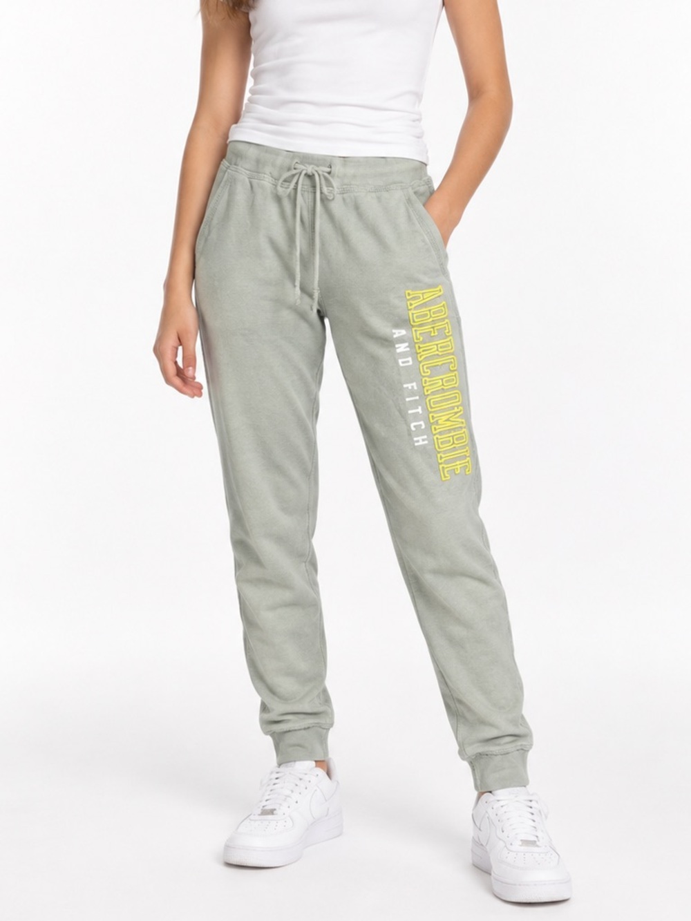 Abercrombie & Fitch Girls Sage Green Logo Jogger Sweatpants Size Small